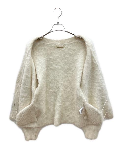 anuans（アニュアンス）anuans (アニュアンス) 厚手カーディガン　スーリーアルパカニットカーディガン ホワイト サイズ:Fの古着・服飾アイテム