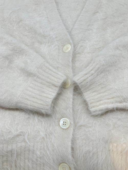 anuans（アニュアンス）anuans (アニュアンス) 厚手カーディガン　スーリーアルパカニットカーディガン ホワイト サイズ:Fの古着・服飾アイテム