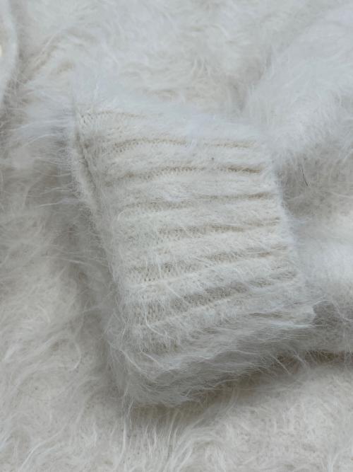 anuans（アニュアンス）anuans (アニュアンス) 厚手カーディガン　スーリーアルパカニットカーディガン ホワイト サイズ:Fの古着・服飾アイテム