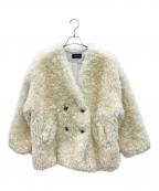 Sea Room lynnシールームリン）の古着「ファーノーカラージャケット」｜ホワイト