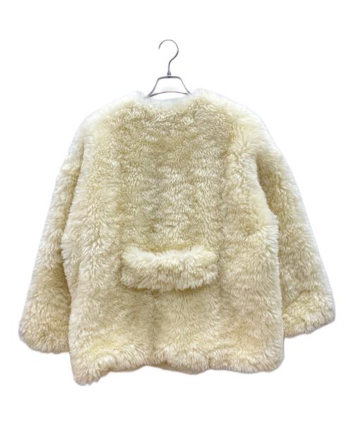 Sea Room lynn（シールームリン）Sea Room lynn (シールームリン) ファーノーカラージャケット ホワイト サイズ:FREEの古着・服飾アイテム