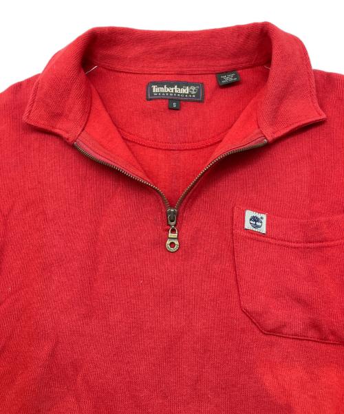 Timberland（ティンバーランド）Timberland (ティンバーランド) 90sハーフジップスウェット　古着 レッド サイズ:Sの古着・服飾アイテム