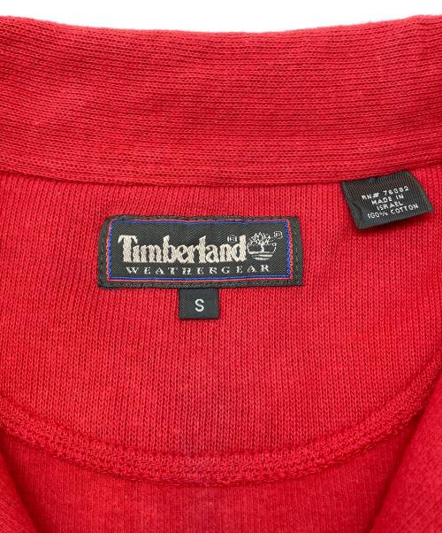 Timberland（ティンバーランド）Timberland (ティンバーランド) 90sハーフジップスウェット　古着 レッド サイズ:Sの古着・服飾アイテム
