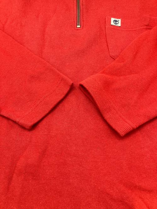 Timberland（ティンバーランド）Timberland (ティンバーランド) 90sハーフジップスウェット　古着 レッド サイズ:Sの古着・服飾アイテム