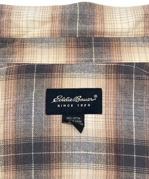 Eddie Bauer（エディーバウアー）Eddie Bauer (エディーバウアー) 90’s長袖シャツ ベージュ×グレー サイズ:Ｍの古着・服飾アイテム
