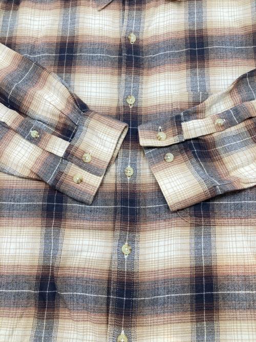 Eddie Bauer（エディーバウアー）Eddie Bauer (エディーバウアー) 90’s長袖シャツ ベージュ×グレー サイズ:Ｍの古着・服飾アイテム