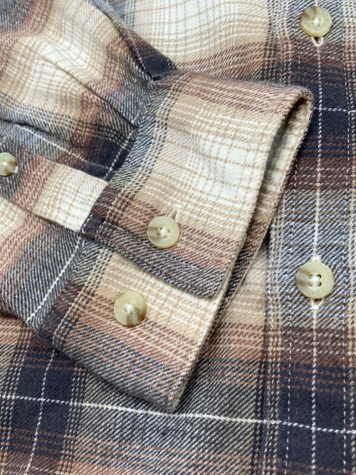 Eddie Bauer（エディーバウアー）Eddie Bauer (エディーバウアー) 90’s長袖シャツ ベージュ×グレー サイズ:Ｍの古着・服飾アイテム