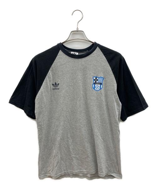 adidas（アディダス）adidas (アディダス) 80sプリントTシャツ グレー×ブラック サイズ:98-6(JASPOO）の古着・服飾アイテム
