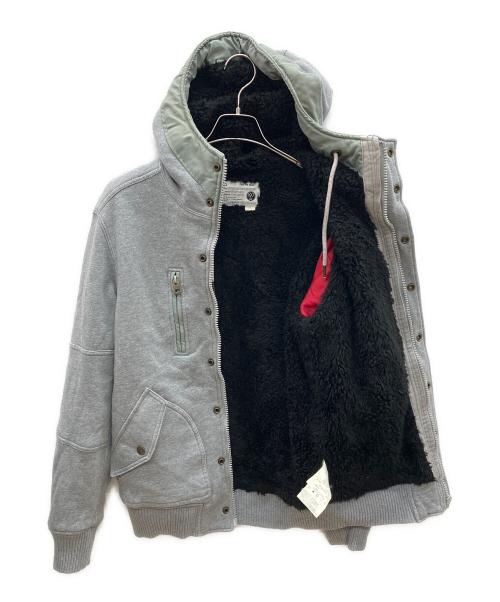 DIESEL（ディーゼル）DIESEL (ディーゼル) フーデッドスウェットジャケット グレー サイズ:Sの古着・服飾アイテム