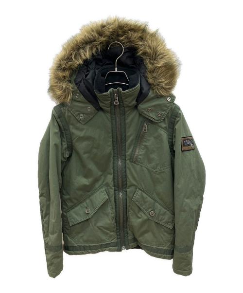 DIESEL（ディーゼル）DIESEL (ディーゼル) ファーミリタリージャケット　Y2K カーキ サイズ:Sの古着・服飾アイテム
