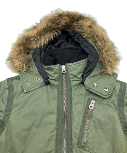 DIESEL（ディーゼル）DIESEL (ディーゼル) ファーミリタリージャケット　Y2K カーキ サイズ:Sの古着・服飾アイテム