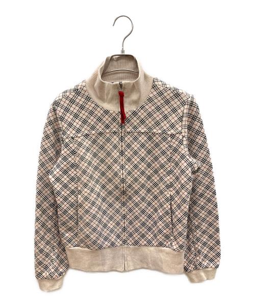 BURBERRY BLUE LABEL（バーバリー ブルー レーベル）BURBERRY BLUE LABEL (バーバリー ブルー レーベル) ノバチェックジップジャケット　デザイナーズインポート ベージュ サイズ:38の古着・服飾アイテム