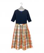 BLUE LABEL CRESTBRIDGEブルーレーベルクレストブリッジ）の古着「半袖ワンピース」｜ネイビー