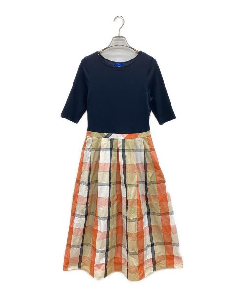 BLUE LABEL CRESTBRIDGE（ブルーレーベルクレストブリッジ）BLUE LABEL CRESTBRIDGE (ブルーレーベルクレストブリッジ) 半袖ワンピース ネイビー サイズ:38の古着・服飾アイテム