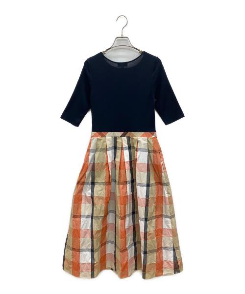 BLUE LABEL CRESTBRIDGE（ブルーレーベルクレストブリッジ）BLUE LABEL CRESTBRIDGE (ブルーレーベルクレストブリッジ) 半袖ワンピース ネイビー サイズ:38の古着・服飾アイテム