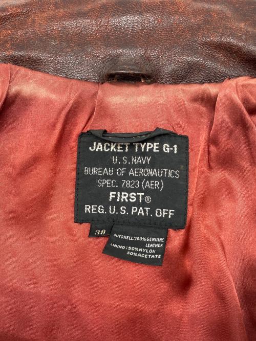 FIRST（ファースト）FIRST (ファースト) G-1フライトレザージャケット　U.S.NAVY ブラウン サイズ:38の古着・服飾アイテム