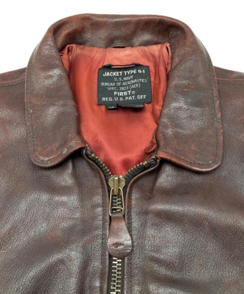FIRST（ファースト）FIRST (ファースト) G-1フライトレザージャケット　U.S.NAVY ブラウン サイズ:38の古着・服飾アイテム