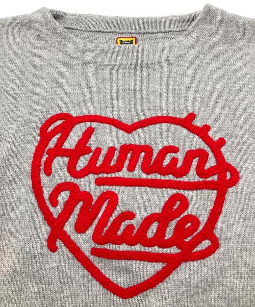 HUMAN MADE（ヒューマンメイド）HUMAN MADE (ヒューマンメイド) HEART KNIT SWEATER　24AW グレー サイズ:Lの古着・服飾アイテム