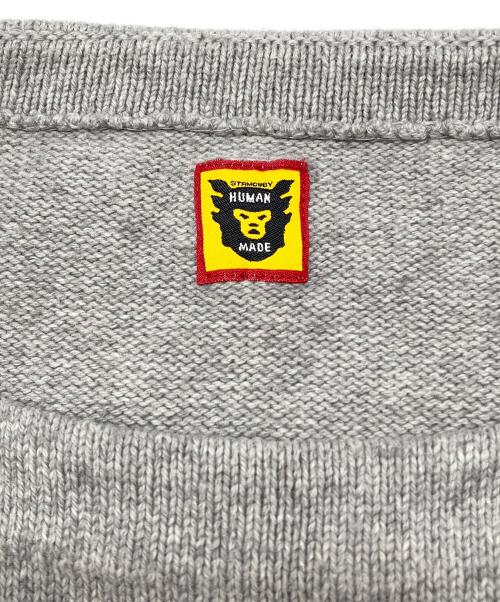 HUMAN MADE（ヒューマンメイド）HUMAN MADE (ヒューマンメイド) HEART KNIT SWEATER　24AW グレー サイズ:Lの古着・服飾アイテム