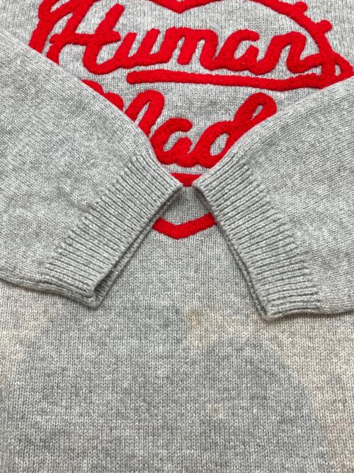 HUMAN MADE（ヒューマンメイド）HUMAN MADE (ヒューマンメイド) HEART KNIT SWEATER　24AW グレー サイズ:Lの古着・服飾アイテム