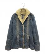 Abercrombie & Fitchアバクロンビー アンド フィッチ）の古着「襟ボアデニムジャケット　Y2K」｜インディゴ