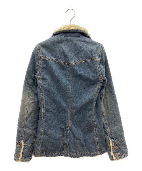 Abercrombie & Fitch（アバクロンビー アンド フィッチ）Abercrombie & Fitch (アバクロンビー アンド フィッチ) 襟ボアデニムジャケット　Y2K インディゴ サイズ:XSの古着・服飾アイテム
