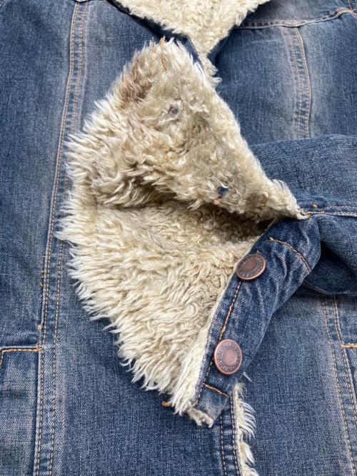 Abercrombie & Fitch（アバクロンビー アンド フィッチ）Abercrombie & Fitch (アバクロンビー アンド フィッチ) 襟ボアデニムジャケット　Y2K インディゴ サイズ:XSの古着・服飾アイテム