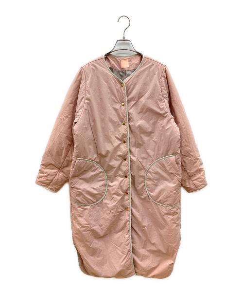 mite FABRICA（ミーテファブリカ）mite FABRICA (ミーテファブリカ) 中綿コート ピンク×ホワイト サイズ:38の古着・服飾アイテム
