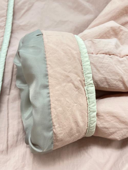 mite FABRICA（ミーテファブリカ）mite FABRICA (ミーテファブリカ) 中綿コート ピンク×ホワイト サイズ:38の古着・服飾アイテム