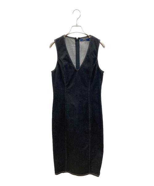 POLO RALPH LAUREN（ポロ・ラルフローレン）POLO RALPH LAUREN (ポロ・ラルフローレン) ノースリーブワンピース　デニム地 ブラック サイズ:165/92Aの古着・服飾アイテム