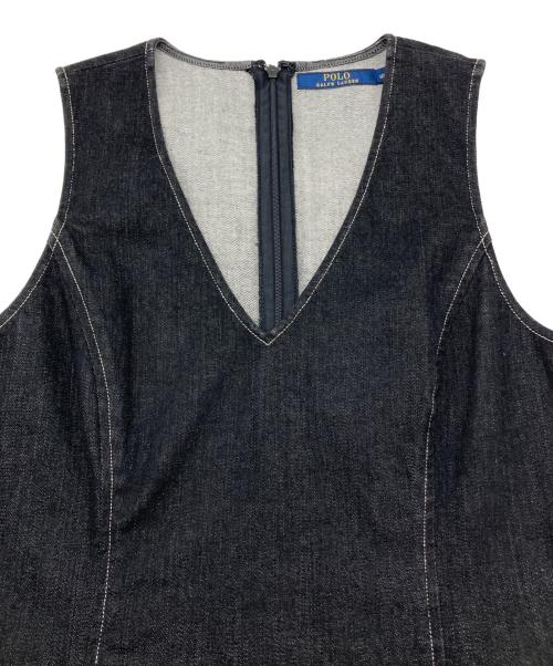 POLO RALPH LAUREN（ポロ・ラルフローレン）POLO RALPH LAUREN (ポロ・ラルフローレン) ノースリーブワンピース　デニム地 ブラック サイズ:165/92Aの古着・服飾アイテム