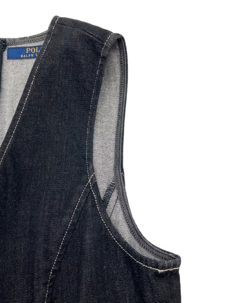 POLO RALPH LAUREN（ポロ・ラルフローレン）POLO RALPH LAUREN (ポロ・ラルフローレン) ノースリーブワンピース　デニム地 ブラック サイズ:165/92Aの古着・服飾アイテム