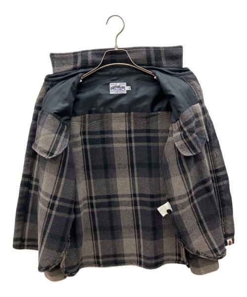 A BATHING APE（ア ベイシング エイプ）A BATHING APE (ア ベイシング エイプ) シャツジャケット グレー サイズ:Ｍの古着・服飾アイテム