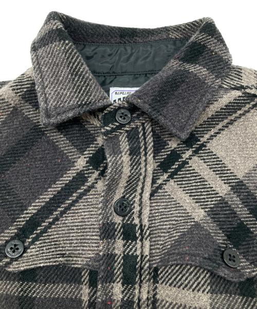 A BATHING APE（ア ベイシング エイプ）A BATHING APE (ア ベイシング エイプ) シャツジャケット グレー サイズ:Ｍの古着・服飾アイテム