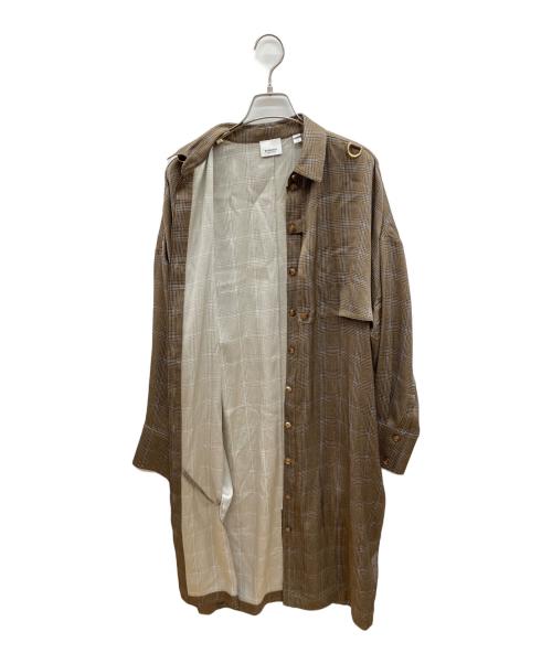 BURBERRY LONDON（バーバリーロンドン）BURBERRY LONDON (バーバリーロンドン) シャツワンピース ブラウン×ブルー サイズ:US/8の古着・服飾アイテム