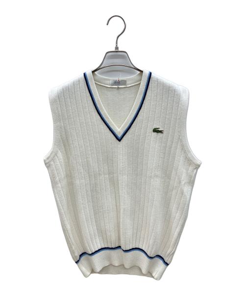 CHEMISE LACOSTE（シュミーズ ラコステ）CHEMISE LACOSTE (シュミーズ ラコステ) 70sニットベスト　古着 ホワイト サイズ:4の古着・服飾アイテム