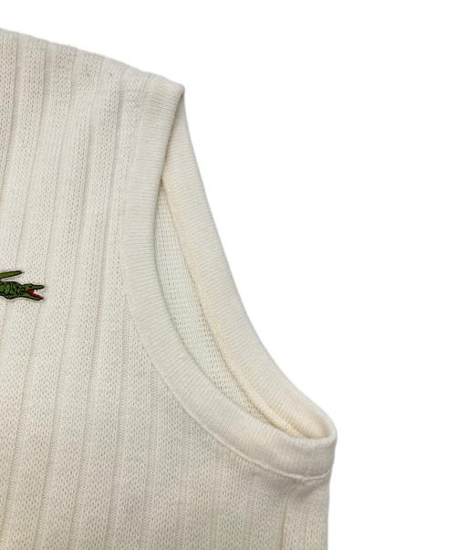 CHEMISE LACOSTE（シュミーズ ラコステ）CHEMISE LACOSTE (シュミーズ ラコステ) 70sニットベスト　古着 ホワイト サイズ:4の古着・服飾アイテム