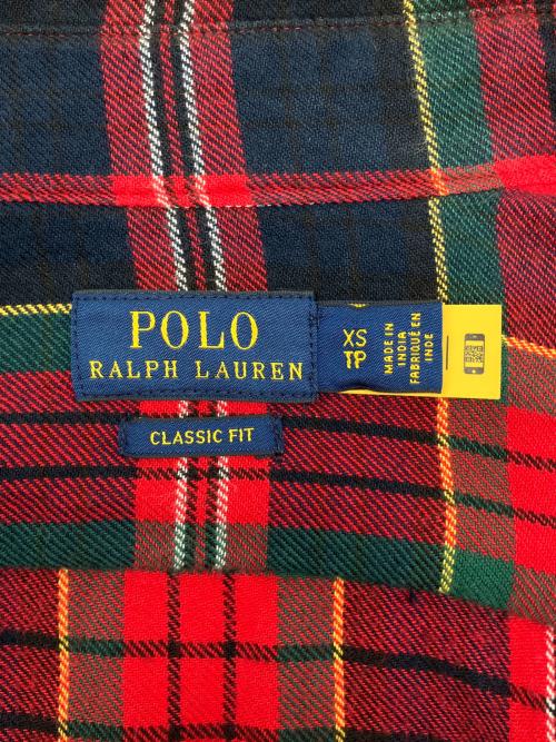 POLO RALPH LAUREN（ポロ・ラルフローレン）POLO RALPH LAUREN (ポロ・ラルフローレン) 長袖シャツ レッド×ネイビー サイズ:XSの古着・服飾アイテム