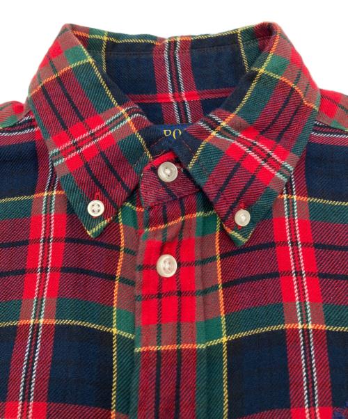 POLO RALPH LAUREN（ポロ・ラルフローレン）POLO RALPH LAUREN (ポロ・ラルフローレン) 長袖シャツ レッド×ネイビー サイズ:XSの古着・服飾アイテム