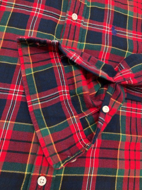 POLO RALPH LAUREN（ポロ・ラルフローレン）POLO RALPH LAUREN (ポロ・ラルフローレン) 長袖シャツ レッド×ネイビー サイズ:XSの古着・服飾アイテム