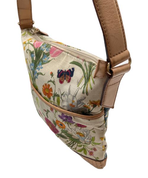 GUCCI（グッチ）GUCCI (グッチ) ショルダーバッグ　フローラ アイボリー×ベージュの古着・服飾アイテム