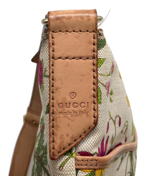 GUCCI（グッチ）GUCCI (グッチ) ショルダーバッグ　フローラ アイボリー×ベージュの古着・服飾アイテム