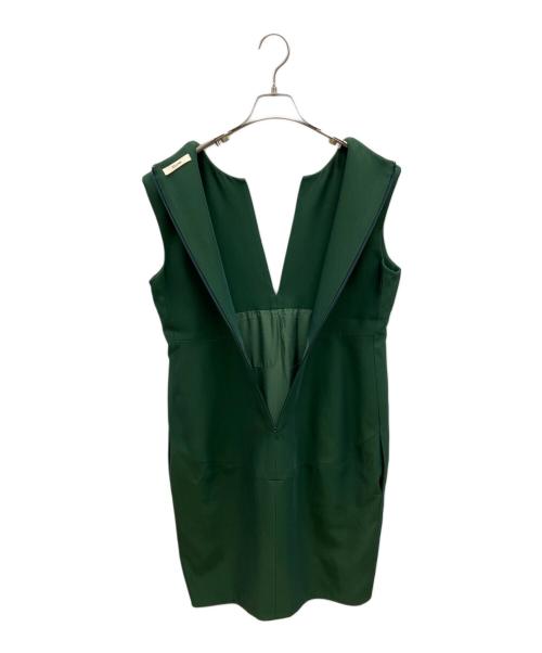 CELINE（セリーヌ）CELINE (セリーヌ) ノースリーブワンピース　フィービー･ファイロ期 グリーン サイズ:40の古着・服飾アイテム