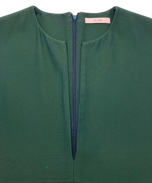CELINE（セリーヌ）CELINE (セリーヌ) ノースリーブワンピース　フィービー･ファイロ期 グリーン サイズ:40の古着・服飾アイテム