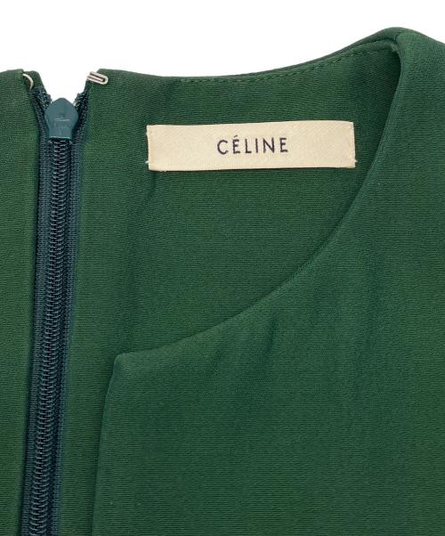 CELINE（セリーヌ）CELINE (セリーヌ) ノースリーブワンピース　フィービー･ファイロ期 グリーン サイズ:40の古着・服飾アイテム