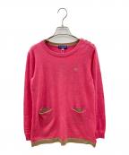 BURBERRY BLUE LABELバーバリー ブルー レーベル）の古着「薄手ニット」｜ピンク×ベージュ