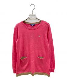 BURBERRY BLUE LABEL（バーバリー ブルー レーベル）の古着「薄手ニット」｜ピンク×ベージュ