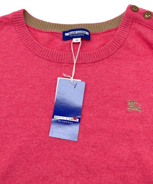 BURBERRY BLUE LABEL（バーバリー ブルー レーベル）BURBERRY BLUE LABEL (バーバリー ブルー レーベル) 薄手ニット ピンク×ベージュ サイズ:38の古着・服飾アイテム