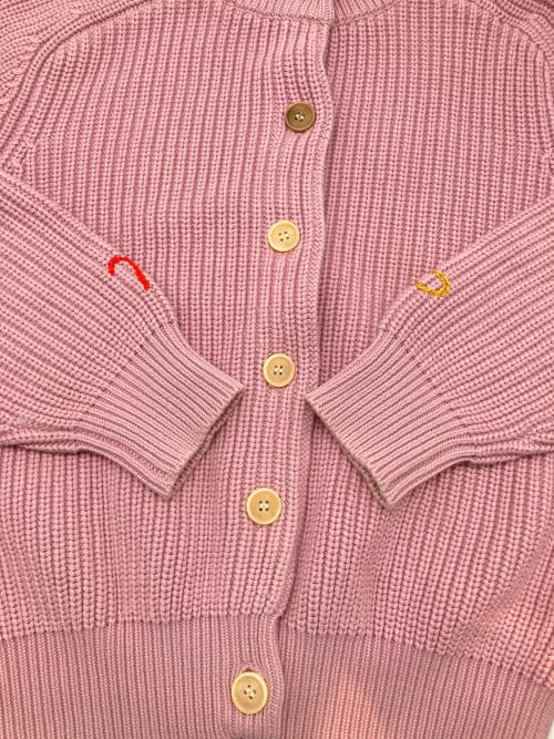 DEMY BY DEMYLEE（デミー バイ デミリー）DEMY BY DEMYLEE (デミー バイ デミリー) 厚手カーディガン ピンク サイズ:XSの古着・服飾アイテム