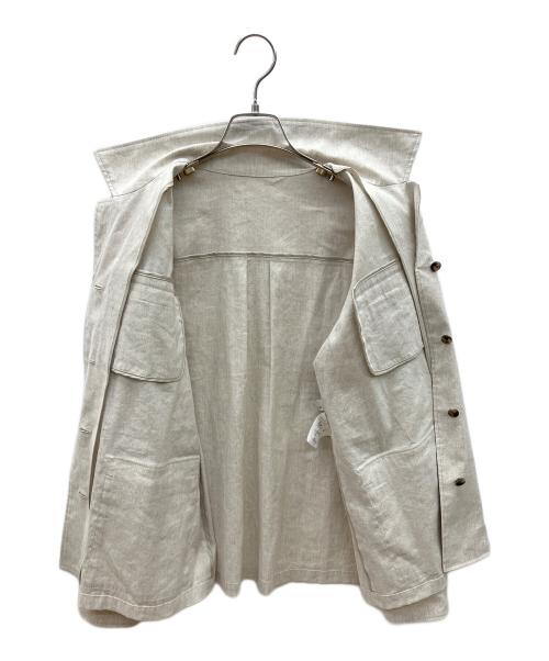L'EQUIPE（レキップ）L'EQUIPE (レキップ) テンセルリネンストレッチジャケット アイボリー サイズ:38の古着・服飾アイテム